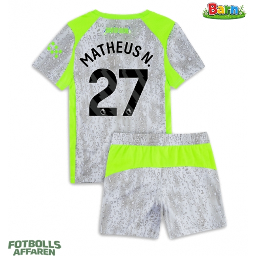 Manchester City Matheus Nunes #27 Tredjeställ Barn 2025-26 Kortärmad (+ Korta byxor)